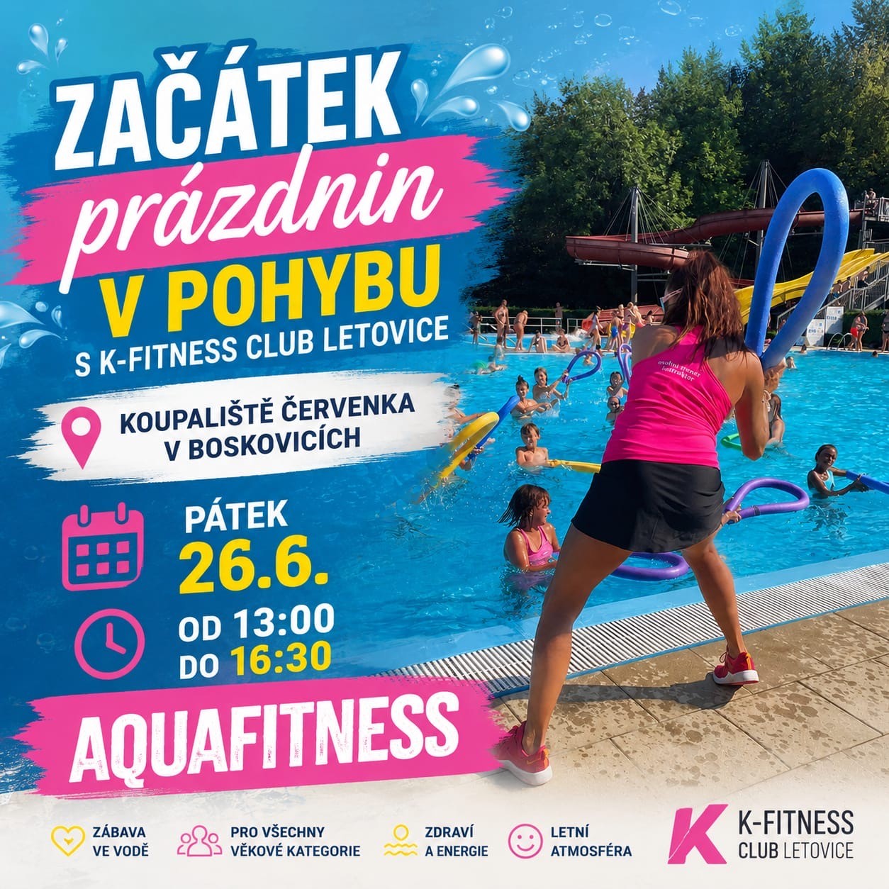 Aquafitness na Července již tento pátek